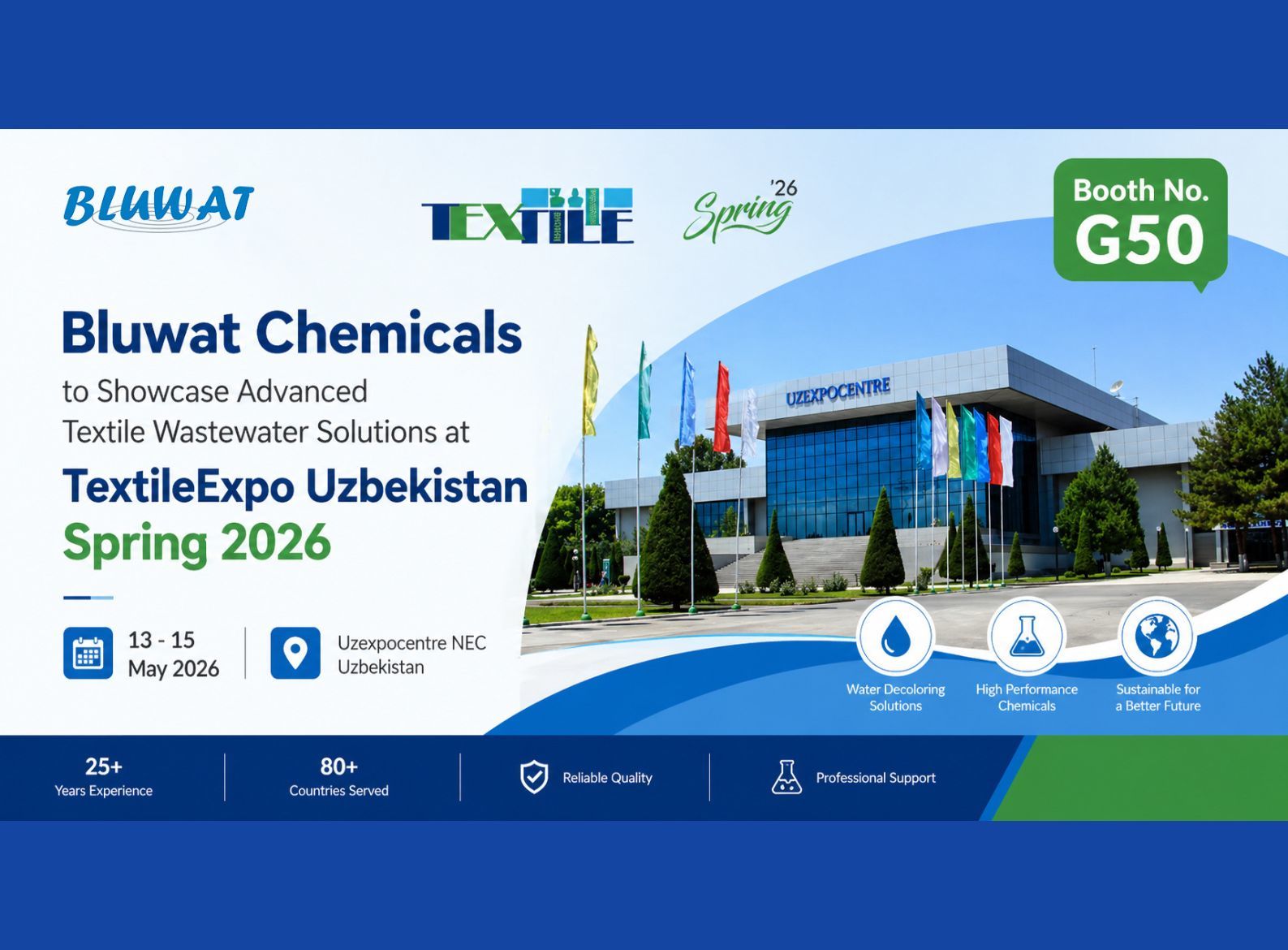 최신 회사 블로그 우즈베키스탄 섬유 폐수 처리 프로젝트를 지원하는 Bluwat Chemicals